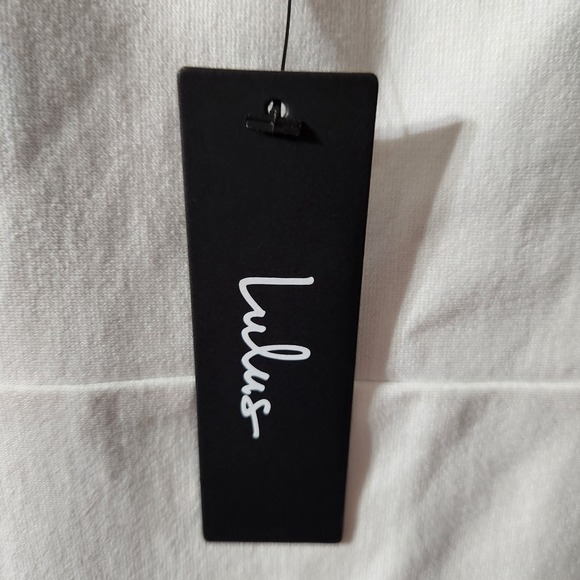 Lulus Women Strictly Romance Satin Asymmetrical Tiered Midi Dress White  L - Picture 6 of 10